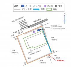福山市東陽台、土地の間取り画像です