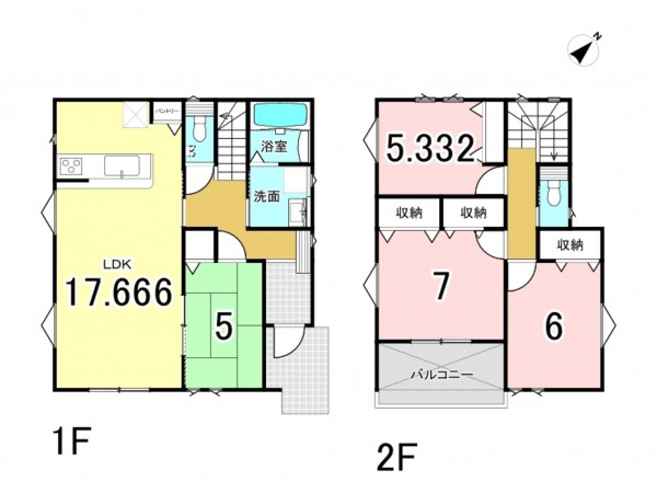 福山市幕山台、新築一戸建ての間取り画像です