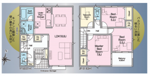 福山市駅家町大字近田、新築一戸建ての間取り画像です