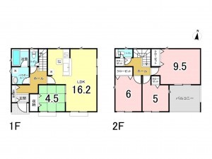 福山市青葉台、新築一戸建ての間取り画像です