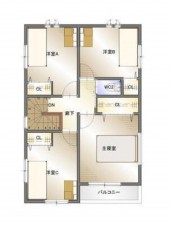 福山市沖野上町、中古一戸建ての間取り画像です