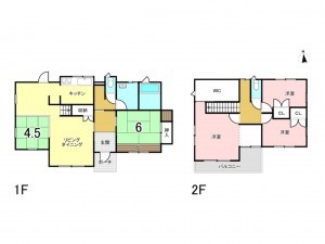 福山市蔵王町、中古一戸建ての間取り画像です