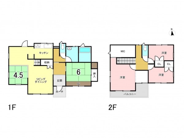 福山市蔵王町、中古一戸建ての間取り画像です
