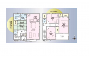 福山市青葉台、新築一戸建ての間取り画像です