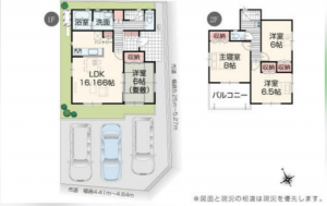 府中市元町、新築一戸建ての間取り画像です