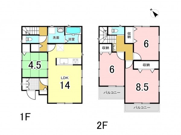 福山市幕山台、新築一戸建ての間取り画像です