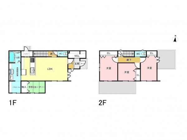 福山市南蔵王町、新築一戸建ての間取り画像です