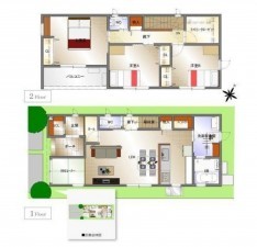 福山市本庄町中、新築一戸建ての間取り画像です