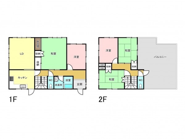 福山市東陽台、中古一戸建ての間取り画像です