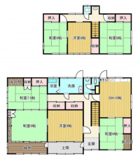 福山市、中古一戸建ての間取り画像です