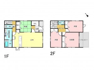 福山市、新築一戸建ての間取り画像です