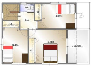 福山市、新築一戸建ての間取り画像です
