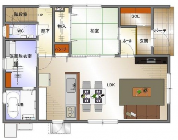 福山市、新築一戸建ての間取り画像です