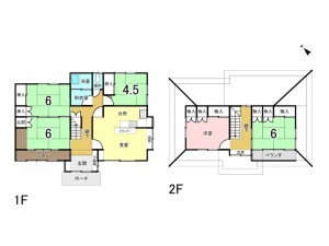 福山市、中古一戸建ての間取り画像です