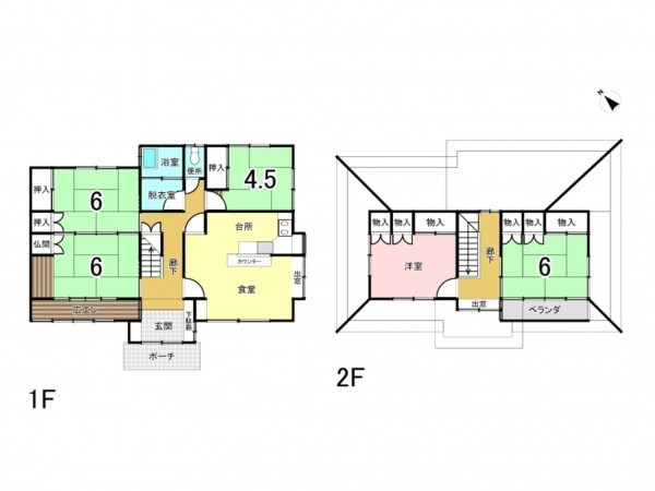 福山市、中古一戸建ての間取り画像です