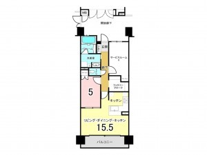 福山市東桜町、マンションの間取り画像です