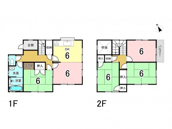 福山市神辺町字道上、中古一戸建ての間取り画像です