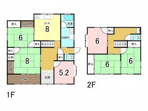 福山市、中古一戸建ての間取り画像です