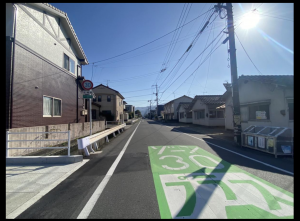 福山市新涯町、土地の前面道路を含む現地写真画像です