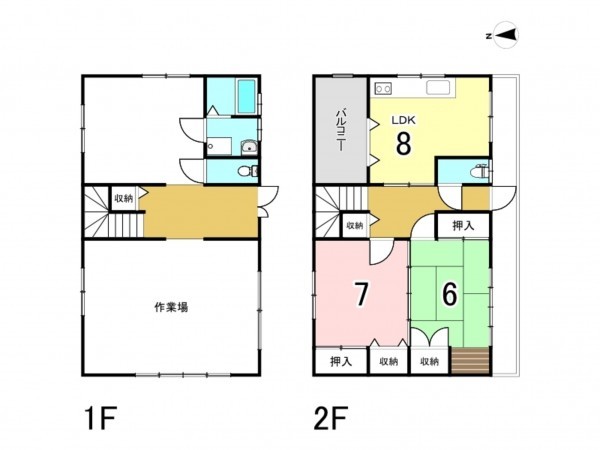 福山市金江町金見、中古一戸建ての間取り画像です