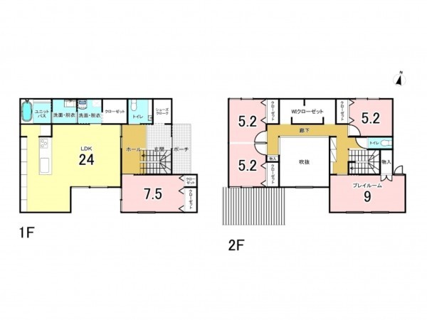 福山市、中古一戸建ての間取り画像です