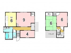福山市東川口町、中古一戸建ての間取り画像です