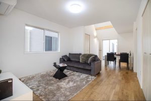 福山市春日町、新築一戸建ての居間画像です