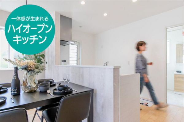 福山市春日町、新築一戸建てのキッチン画像です