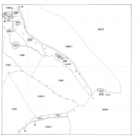 福山市、土地の地図画像です