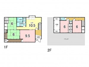 福山市幕山台、中古一戸建ての間取り画像です