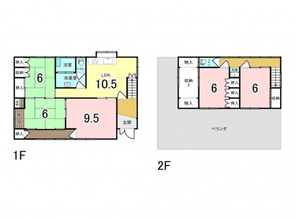 福山市幕山台、中古一戸建ての間取り画像です