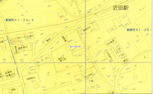 福山市駅家町大字近田、土地の地図画像です