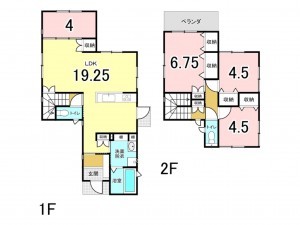 福山市春日町浦上、中古一戸建ての間取り画像です