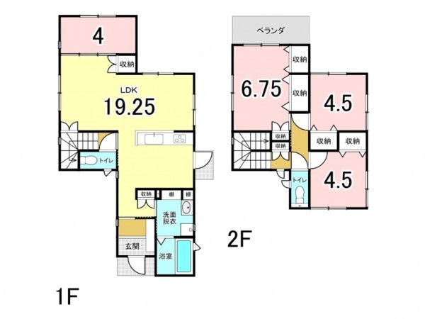 福山市春日町浦上、中古一戸建ての間取り画像です