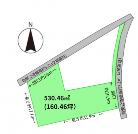 福山市駅家町大字江良、土地の間取り画像です