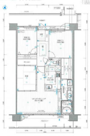 福山市南蔵王町、マンションの間取り画像です