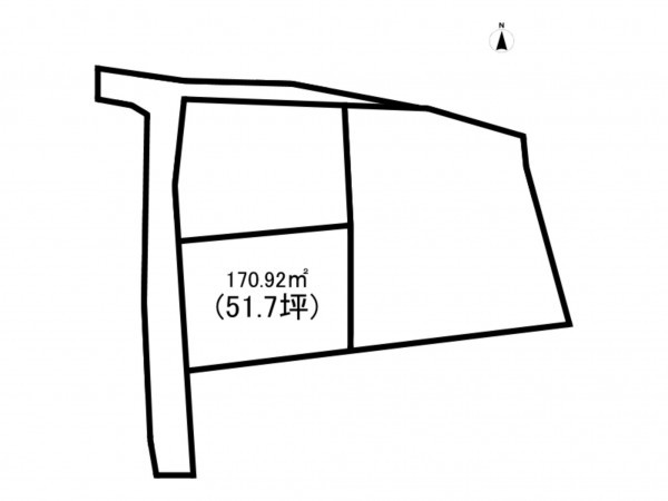 福山市神辺町字道上、土地の間取り画像です