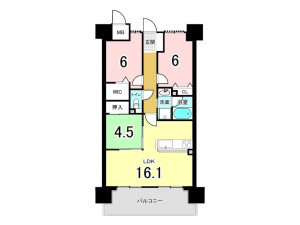 福山市、マンションの間取り画像です