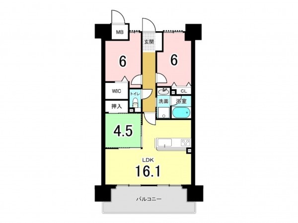 福山市、マンションの間取り画像です