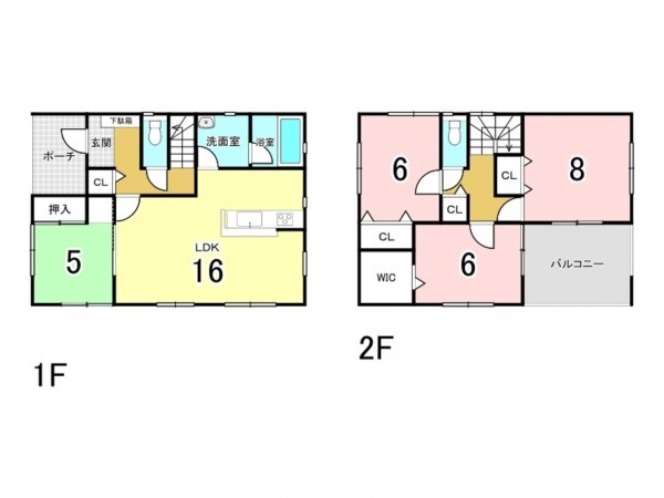 福山市駅家町大字万能倉、中古一戸建ての間取り画像です