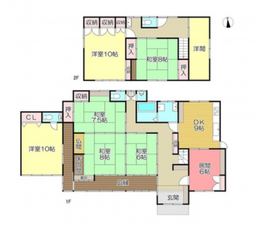 福山市駅家町大字中島、中古一戸建ての間取り画像です