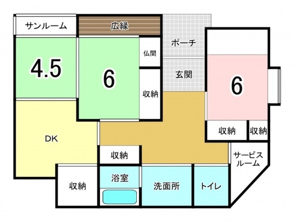 福山市坪生町、中古一戸建ての間取り画像です