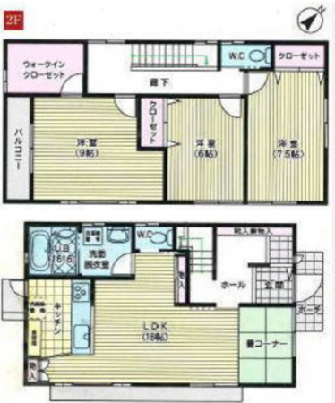 福山市御幸町大字中津原、中古一戸建ての間取り画像です