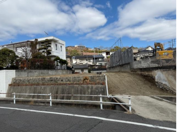 福山市木之庄町、土地の前面道路を含む現地写真画像です