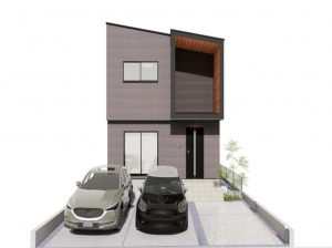 福山市春日町、新築一戸建ての完成予想図（外観）画像です