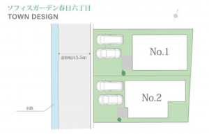 福山市春日町、新築一戸建ての間取り画像です