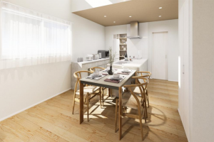 福山市春日町、新築一戸建ての居間画像です