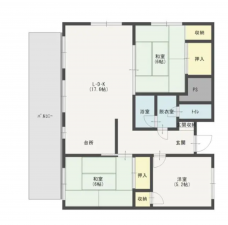 福山市西桜町、マンションの間取り画像です