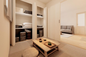 福山市神辺町新湯野、新築一戸建ての居間画像です