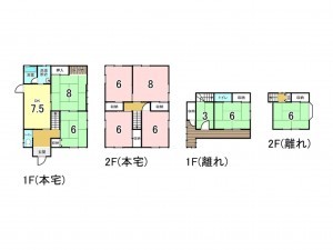 福山市幕山台、中古一戸建ての間取り画像です